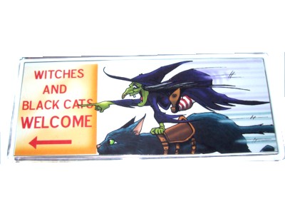 Witches & Black Cats Welcome Magnet